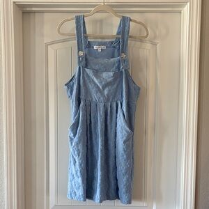 Chic Light Blue Floral Mini Dress